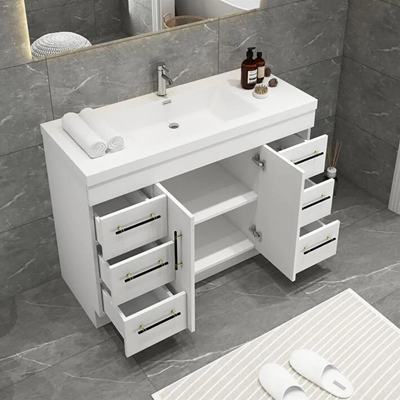 Ensemble de meuble-lavabo simple 47 po, Blanc brillant