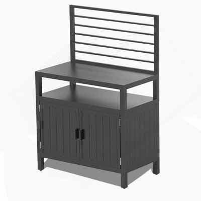 Îlot de cuisine extérieur avec rangement, aluminium avec suspension murale
