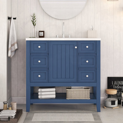 Meuble-lavabo en céramique 36 po