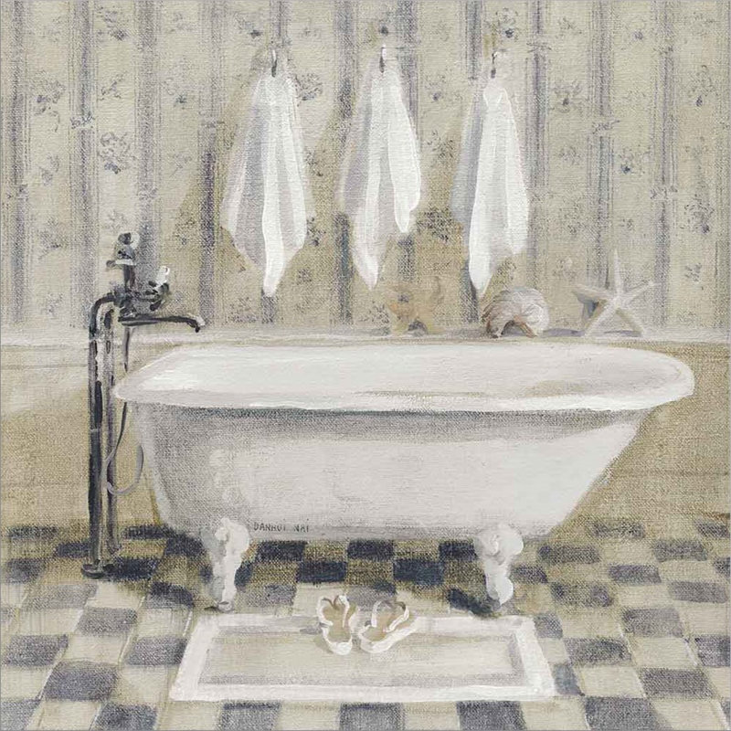 «Victorian Bath IV White Tub» par Danhui Nai, art mural encadré