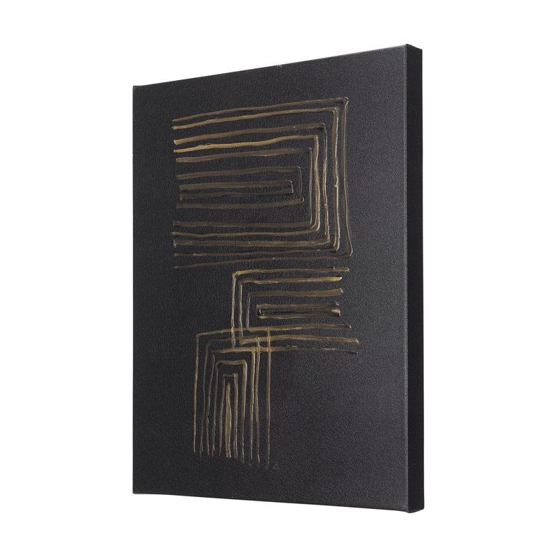 Lines I a Hand Embelished Textured Canvas, 50" H x 40" W x 1.5" D