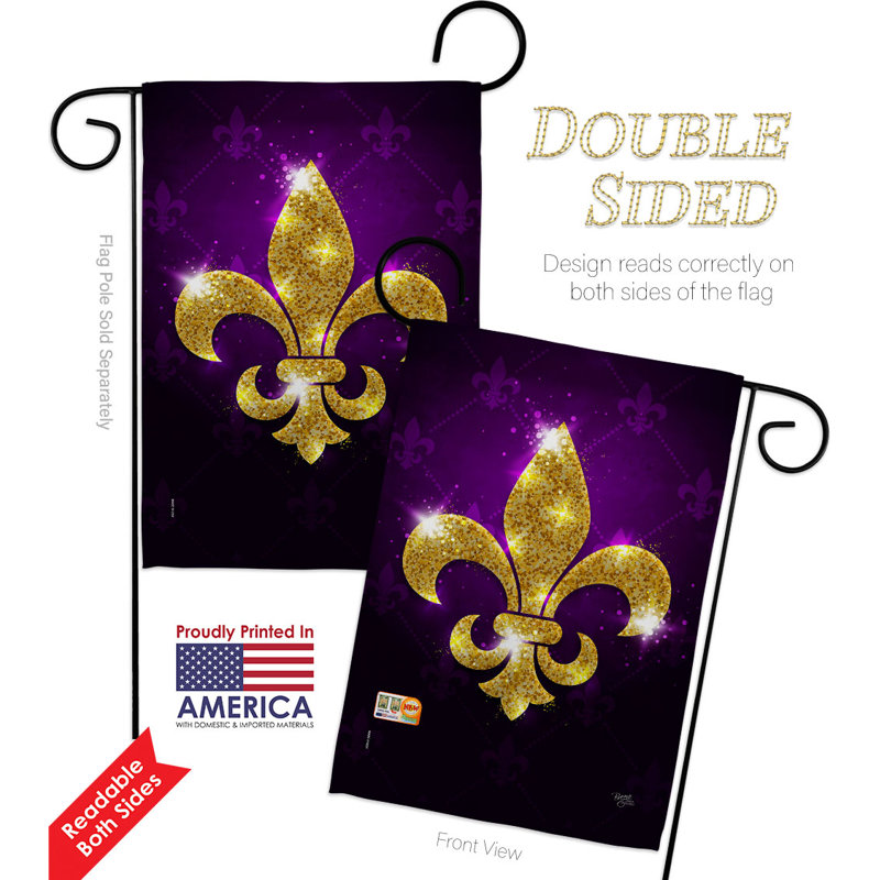 Ensemble de drapeaux de jardin lumineux «Fleur De Lis» Lys Country Living Bannière de jardin 13 X 18,5 pouces