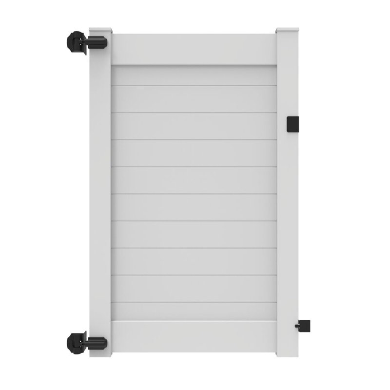 Clôture horizontale en vinyle blanc, H 72,25 po x l 46 po x P 5 po