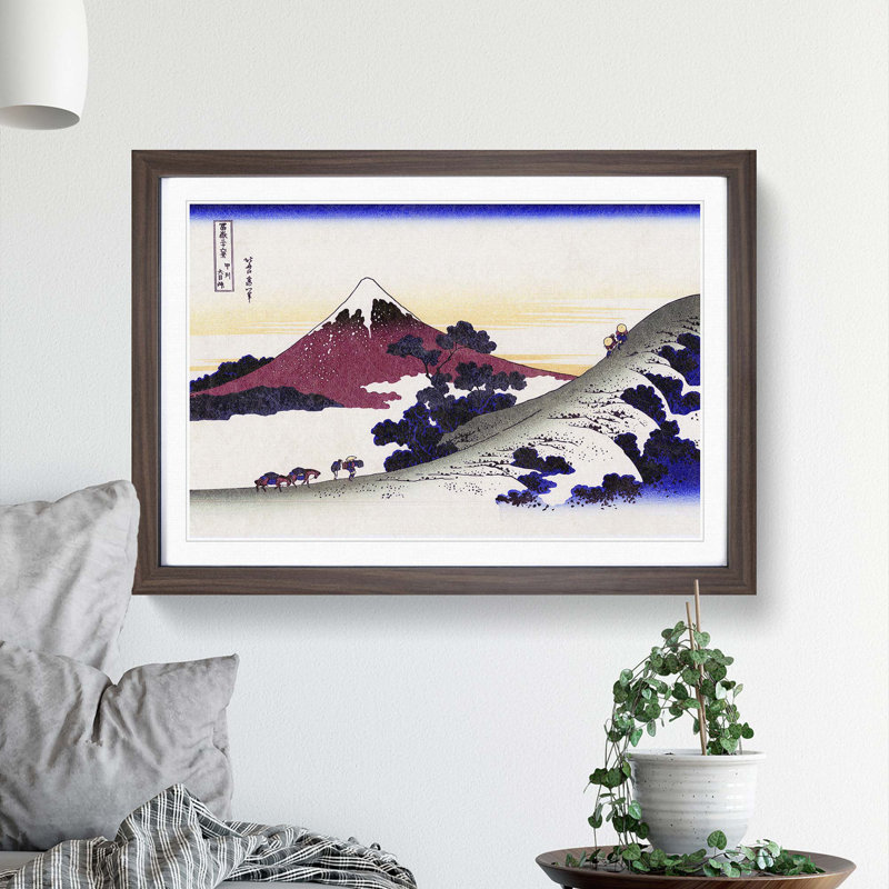 Inume Pass in the Kai Province by Katsushika Hokusai - Picture Frame Painting Print on MDF, 36cm H x 48cm W x 2cm D