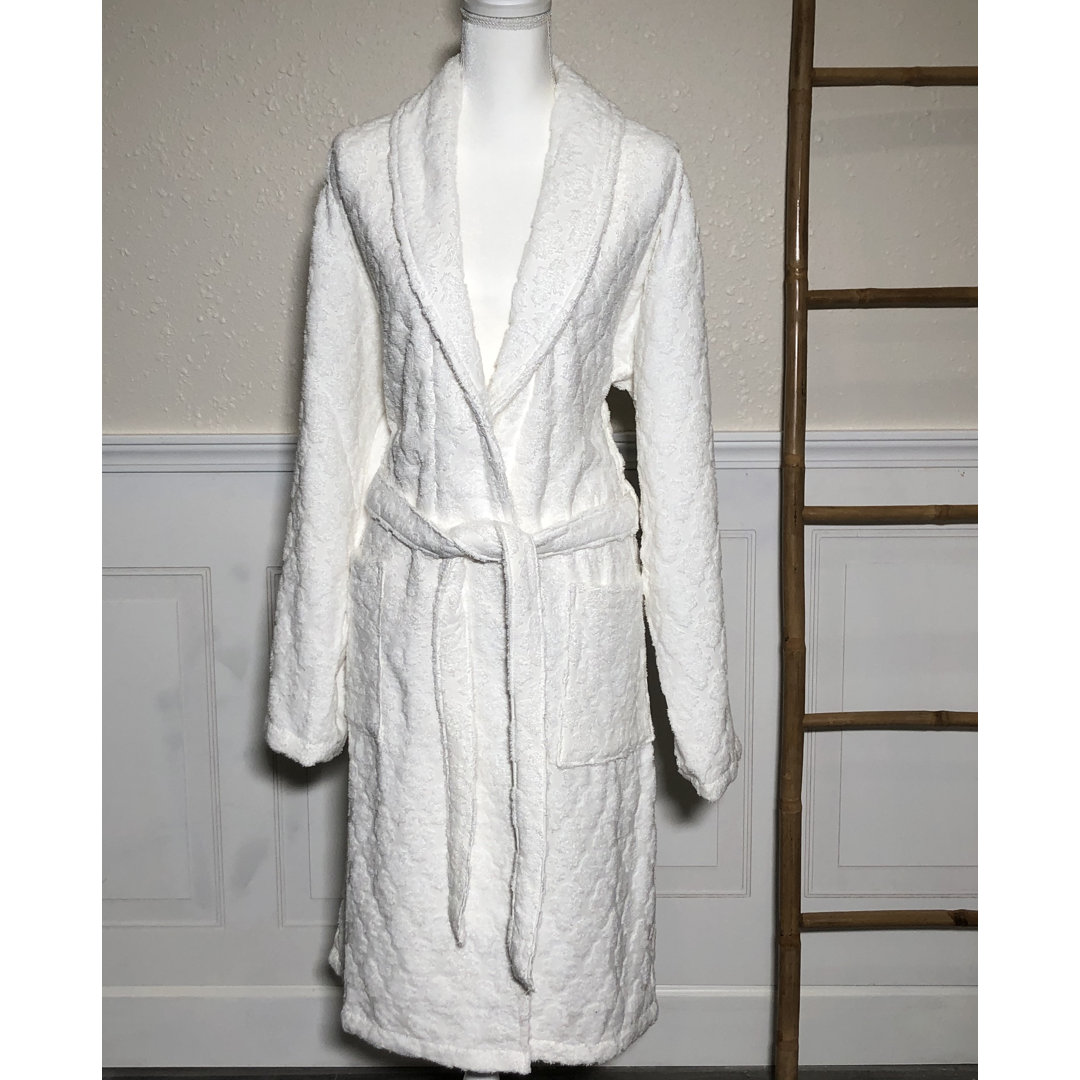 Aliante 100% Cotton Terry Cloth Unisex Mid-Calf Bathrobe with Pockets Canora Grey 