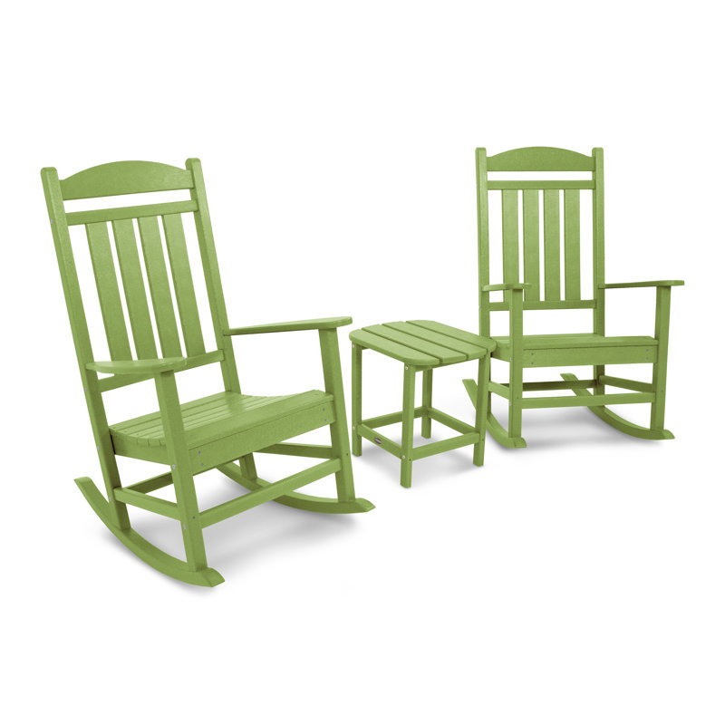 Ensemble 3 pièces de chaise berçante POLYWOOD, Limette