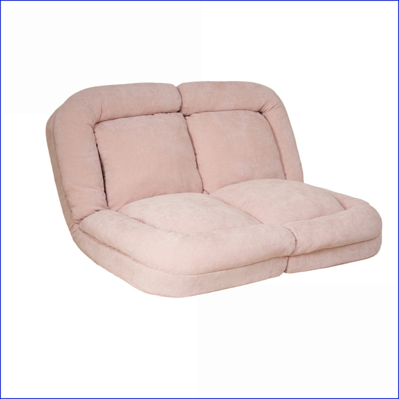 Canapé-lit double convertible - Canapé dépliable réglable à 18 positions | Rose | Profondeur du siège 63,78, Tissu rose