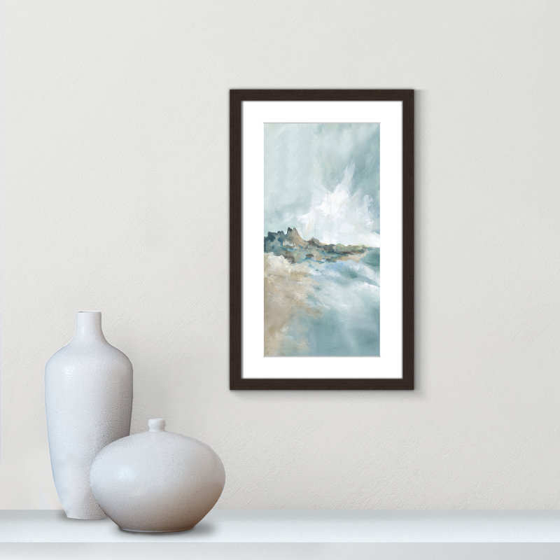 Imprimé Sandpoint par Carol Robinson, Reproduction encadrée avec passe-partout, Noyer, H 21 po x l 13 po x P 1,25 po