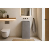 Vast Studio  Freestanding Rectangle Sink in Brown — Modern Concrete Bathroom Pedestal Basin