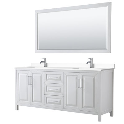 Daria 80'' Double Bathroom Vanity with Marble Top
