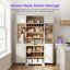 Armoire de cuisine de 78,2 po avec 8 tablettes et porte-bouteilles Farmhouse-129059918