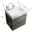 Meuble-lavabo mural 24 po gris avec lavabo, double tiroir de style moderne, araignée silencieuse, non-moderne, tiroirs pratiques, étoile de mer, sophistiqué-131262323