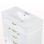 Meuble-lavabo 36 po avec lavabo, meuble autoportant blanc avec cuve en céramique, cadre en bois aggloméré et en bois massif, tiroir supérieur rabattable, portes à fermeture en douceur, 2 tiroirs de rangement, poignées dorées-1580859026