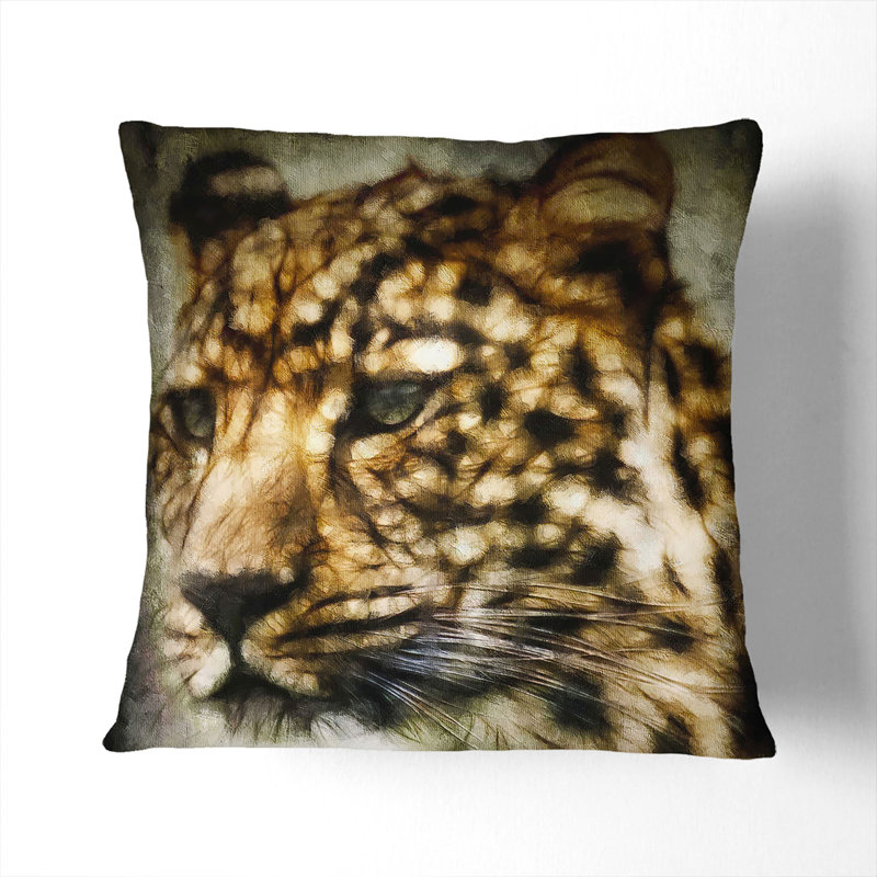 Cheetah Vol.2 Painting Square Throw Cushion, 40cm H x 40cm W x 15cm D