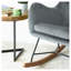 Chaise berçante moderne en velours gris clair Chelsea pour chambre à coucher ou chambre de bébé