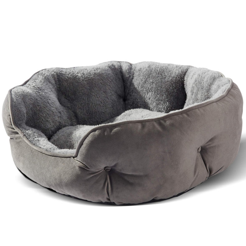 Petit lit pour petit chien, petit lit pour chiot et chaton, très doux et lavable à la machine avec un dessous Oxford antidérapant et résistant à l'eau, gris