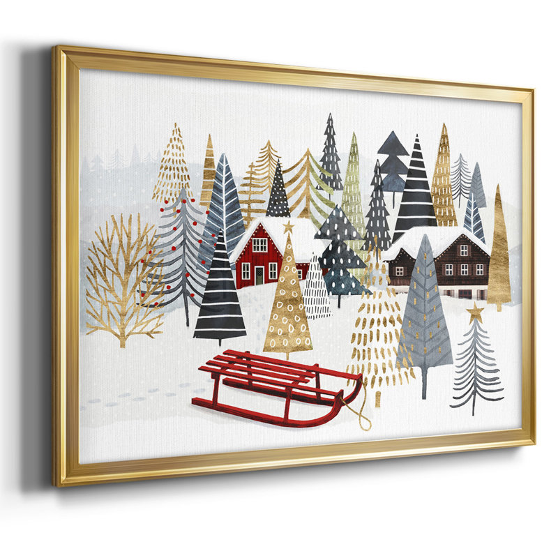 Christmas Chalet Collection A, reproduction d'art sur toile, Or, H 18 po x l 26 po x P 1,5 po