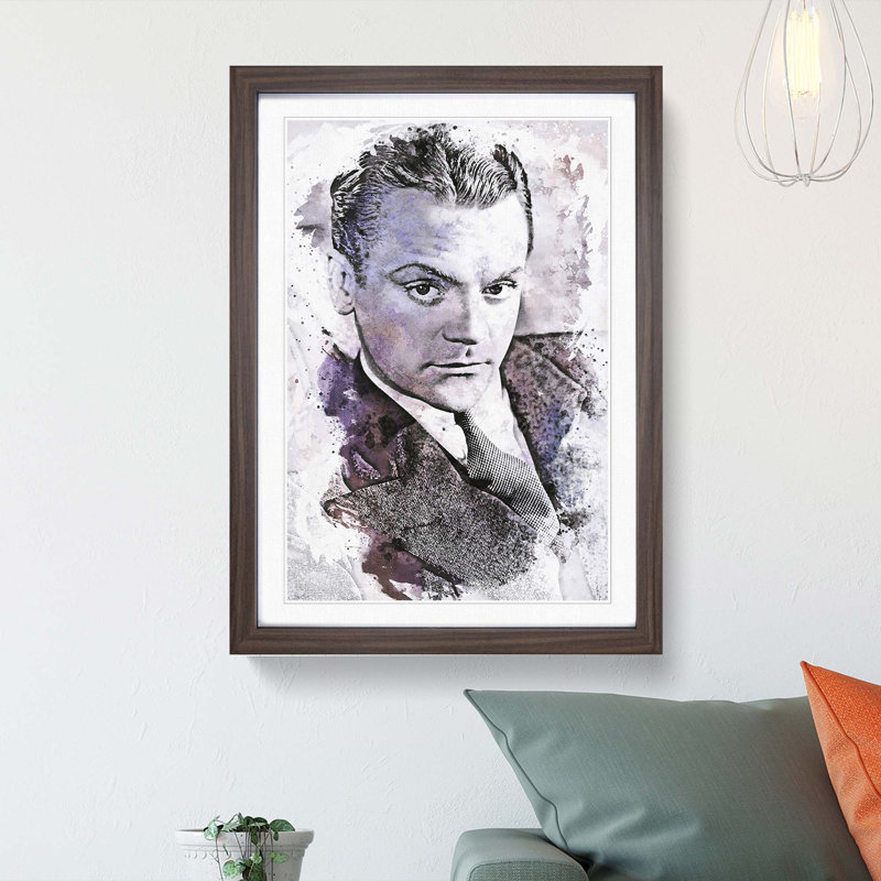 James Cagney in Abstract - Framed Print, Walnut Framed, 87cm H x 62cm W x 2cm D