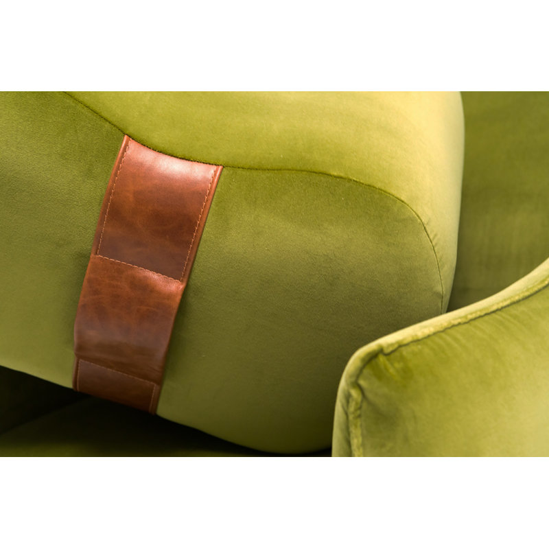 Milo Velvet Ottoman, Avocado/Chesterfield Velvet
