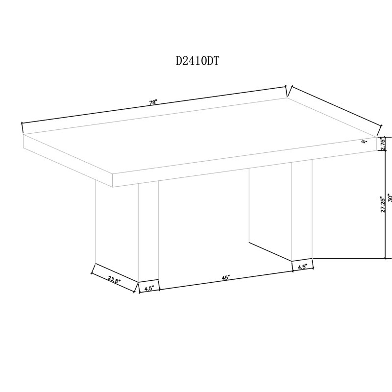 Table de salle à manger rectangulaire Modern