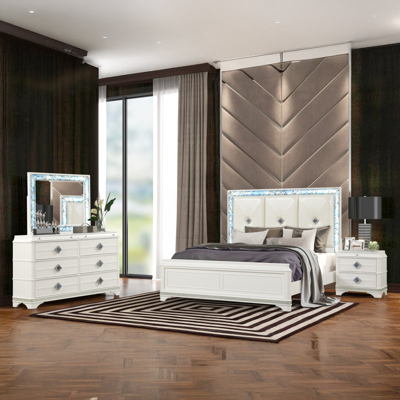 Ensemble de chambre à coucher 4 pièces Marijela, Très grand