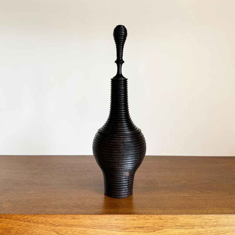 Ebony Wood Collection Wood Jar, 12"