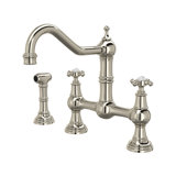 Edwardian™ Double-Handle Provence Bridge Kitchen Faucet with Lever Handle