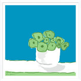 Rose Vase In Green Giclee Print by Dana Gibson