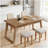 Rectangular Dining Table with Drawer & Solid Wood Legs (Just 1pcs Dining Table)