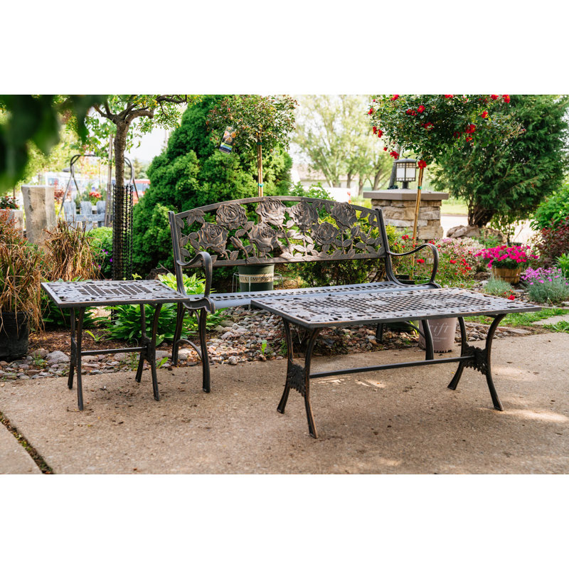 Mickens Square Metal Outdoor Side Table , 20'' in. W 20'' in. D