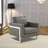 Lincoln Modern Leather Accent Chair with Gold Stainless Steel Base – Contemporary Boxy Armchair, Single Seater Side Chair for Living Room, Bedroom, Office & Lounge-797541872-724137640