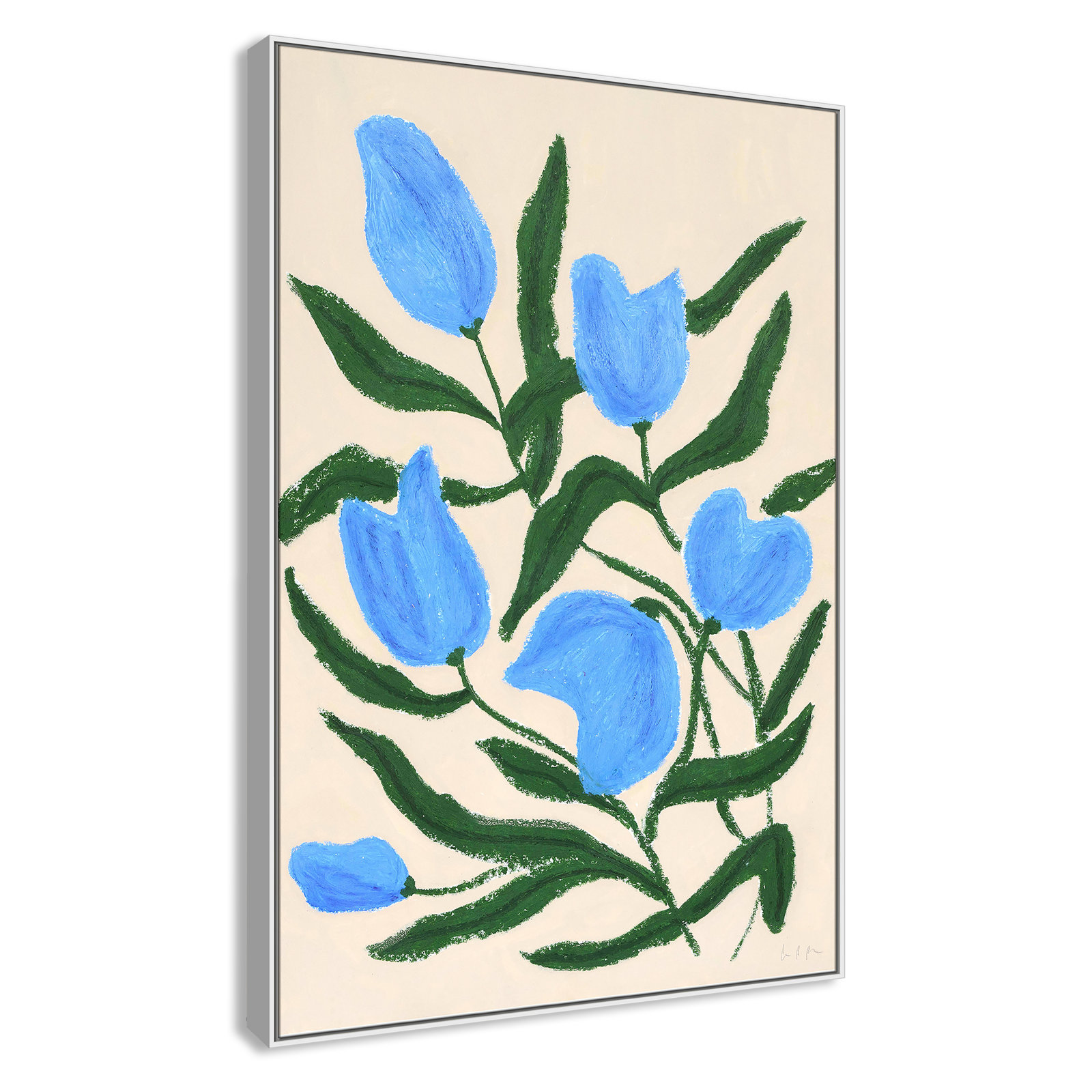 Blue Tulips Print by Camilla Bergqvist, White, 61.5" H x 41.5" W