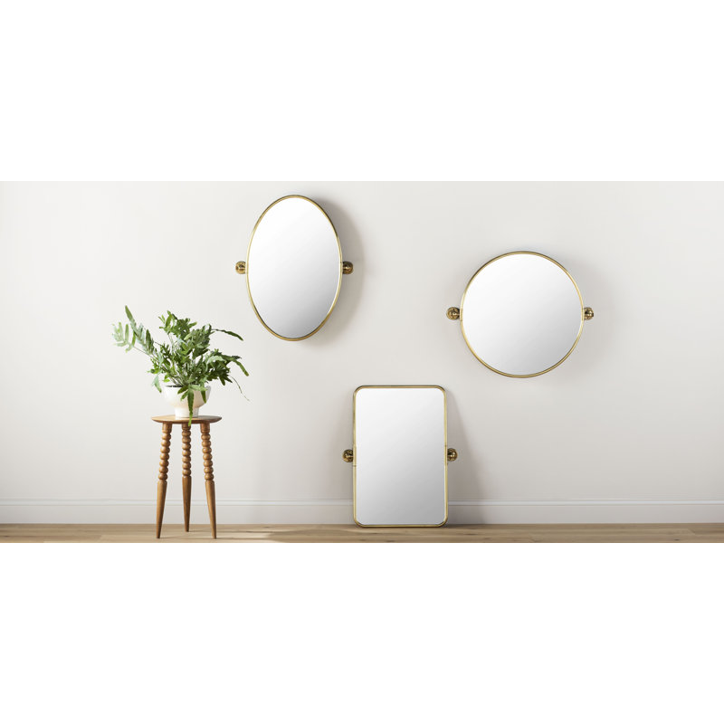 Dara Metal Mirror, 27" H x 31" W x 4" D, Brass