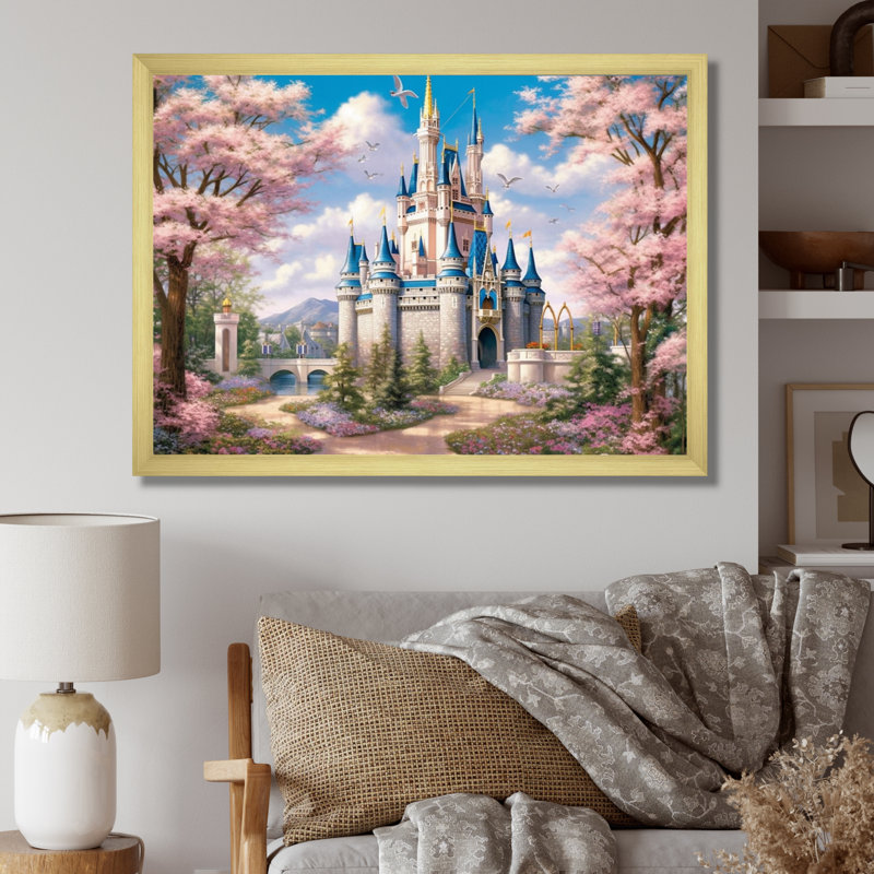 «Enchantment Of Castles - Castles», reproduction sur toile encadrée, H 24 po x l 32 po x P 1 po, Encadrement doré