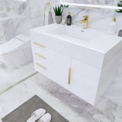 Richey 35.4'' Single Bathroom Vanity with Plastic Top
