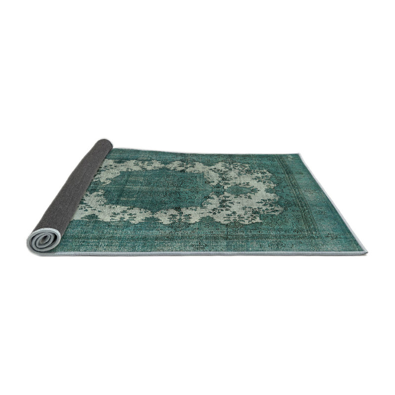 Tapis oriental vert / blanc, Rond 5 pi
