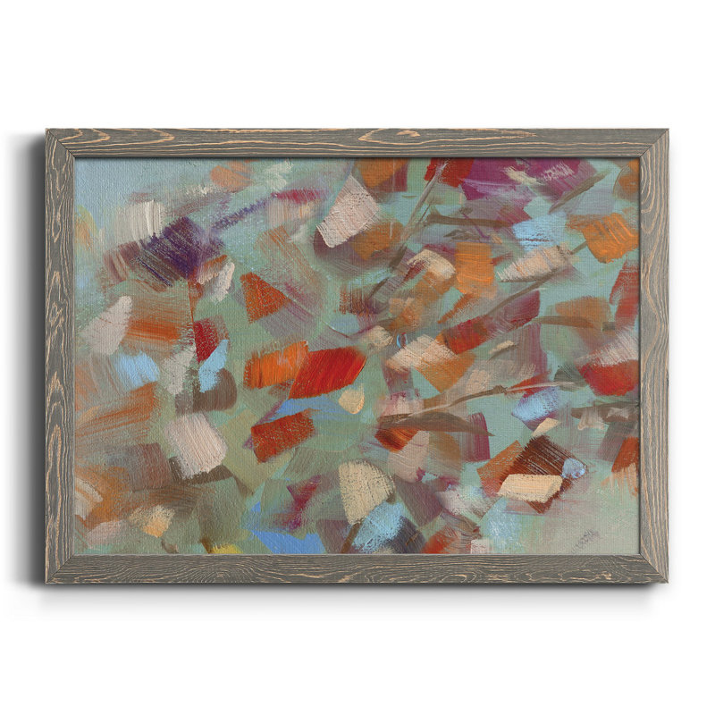 Confetti Party - Peinture sur toile encadrée, Toile avec cadre gris, H 24 po x l 18 po x P 1,5 po
