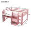 Lit mezzanine double pleine grandeur avec bureau intégré, tableau blanc pour graffiti et armoires de rangement-591007853