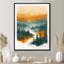 Décoration murale orange forêt verte sauvage au coucher du soleil I - forêt-387464032-425154147