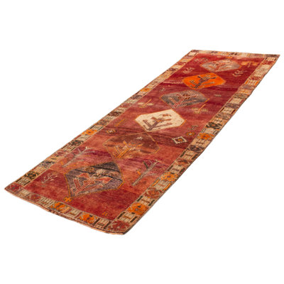 Tapis bourgogne noué à la main unique de conception unique 4 pi 9 po x 12 pi 8 po Melis
