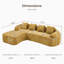Canapé modulaire en forme de L sans accoudoirs en chenille avec accoudoirs courbés et 4 coussins en chenille-459574920