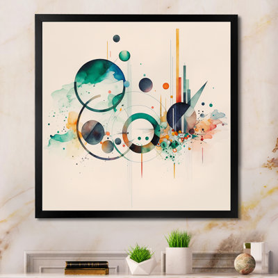 " Multi-Color Watercolor Geometric Art II " Painting Print