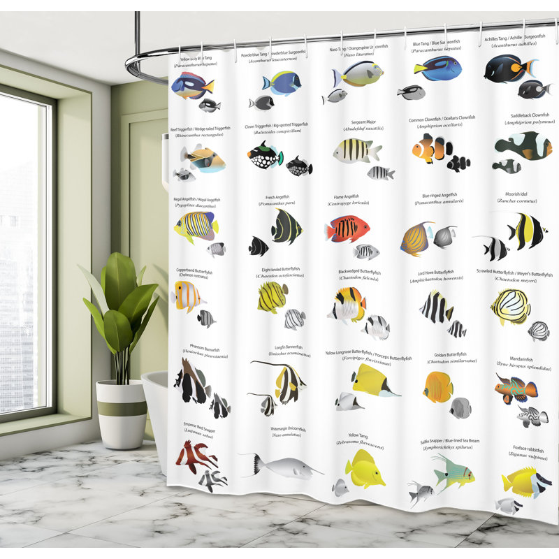 Shower Curtain with Hooks Included, 84" H x 69" W