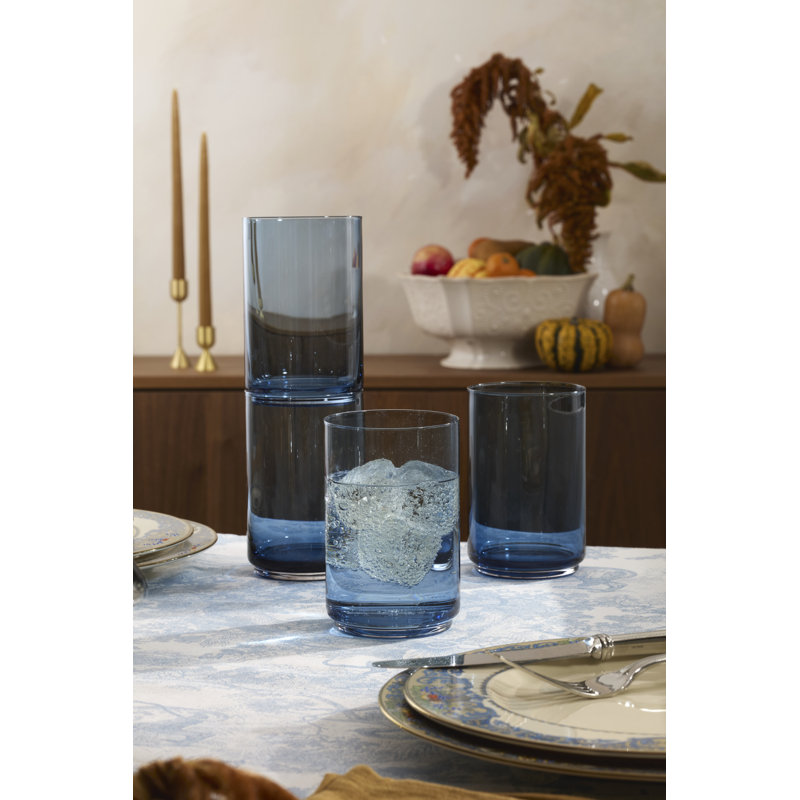 Ensemble de 4 glacières empilables Lenox Tuscany, Bleu, 17 oz