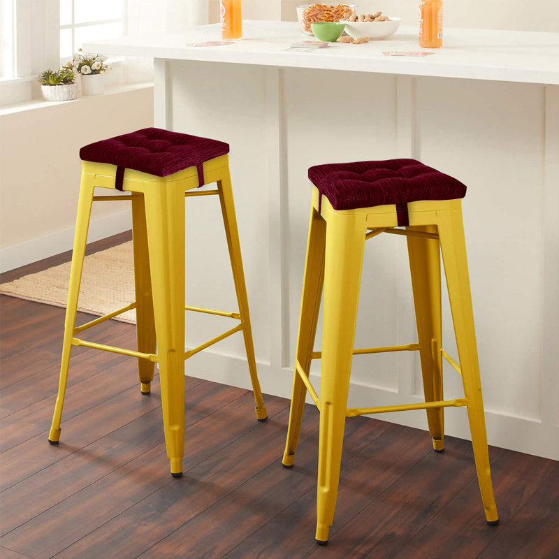 Outdoor 1.5'' Chair Pad, Wine Red, 11.8'' x 11.8''