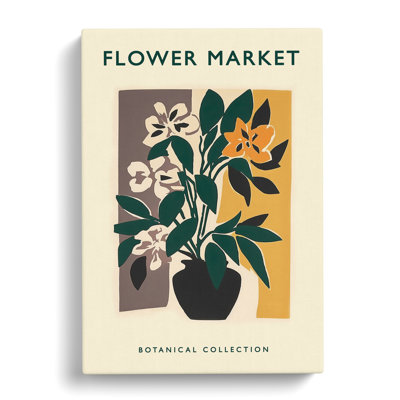 A Botanical Flower Market Exhibition No.7 - Wrapped Canvas