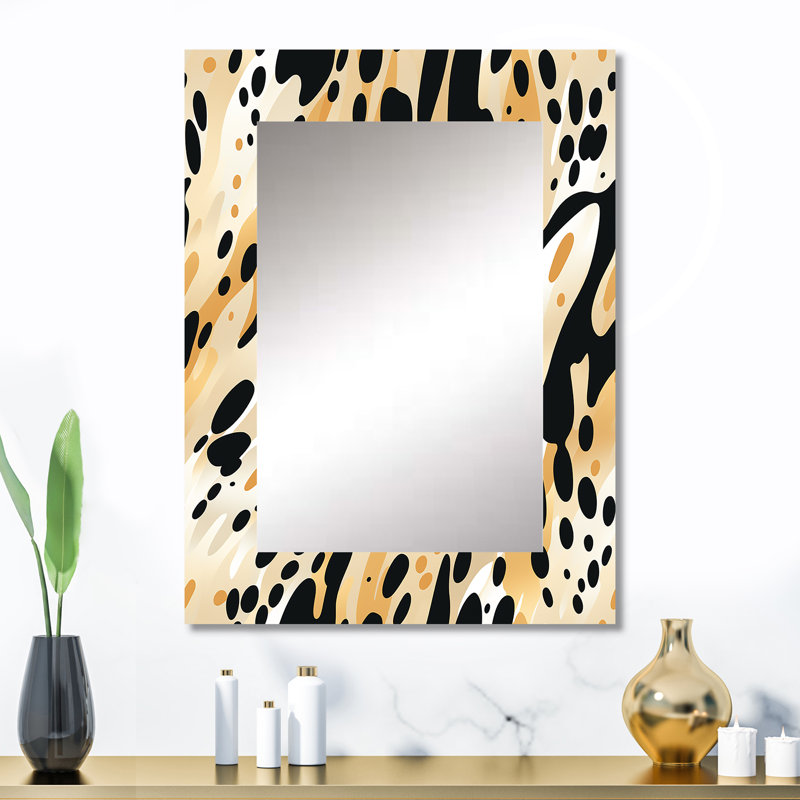 Deedre Feline Grace Cheetah Print - animal print  Decorative Wall Mirror, Animal Print Mirror, Printed Metal Art, 32" x 24"