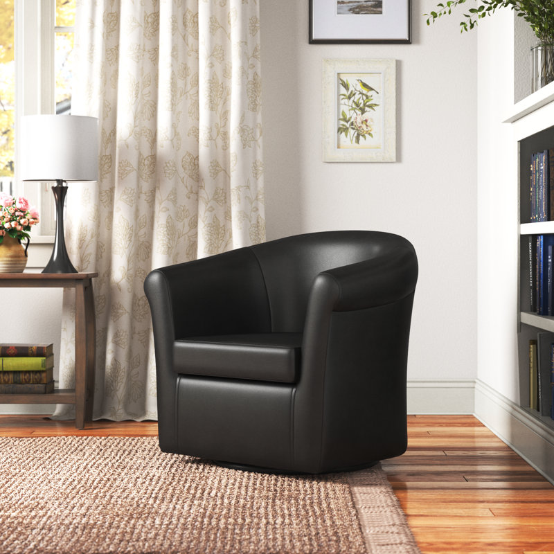 Fauteuil demi-tonneau H 30,5 po Hahne, Noir