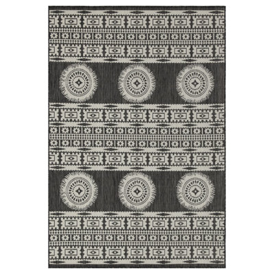 Sunshine GC_HAR2023 Anthracite 5 Ft. 3 In. X 7 Ft. 3 In. Indoor/Outdoor Area Rug
