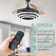 Brynnly 42" Retractable DC Motor Ceiling Fan with LED Lights, Remote 3-Color 6-Speed
